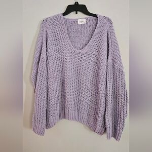 ANDREE BY UNIT Lilac V-Neck Sweater